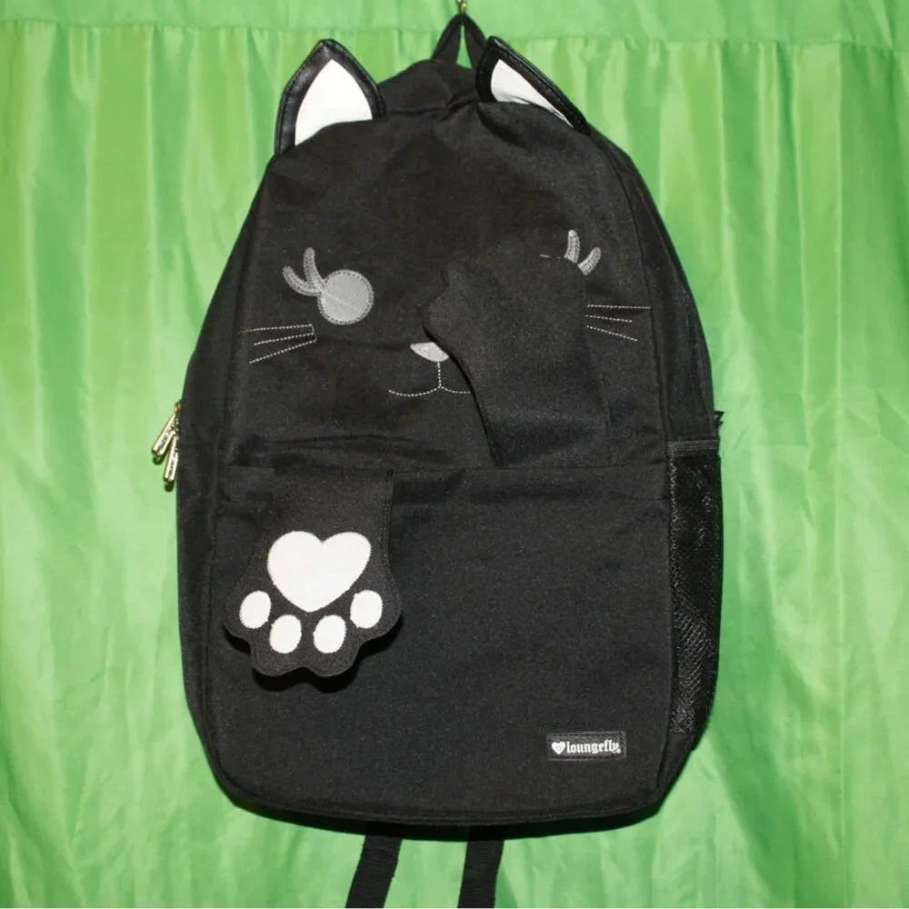 Loungefly Peek‑A‑Boo Kitty Backpack – OG Heart Logo – NWT – Rare Pre‑Funko